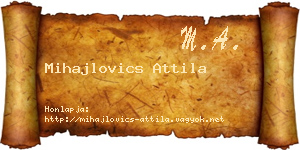 Mihajlovics Attila névjegykártya